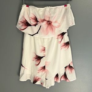 Sunnyme floral off shoulder romper